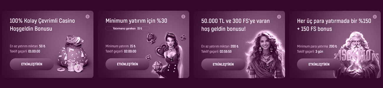 Kullanılabilir promosyonlar BaşarıBet Casino. 